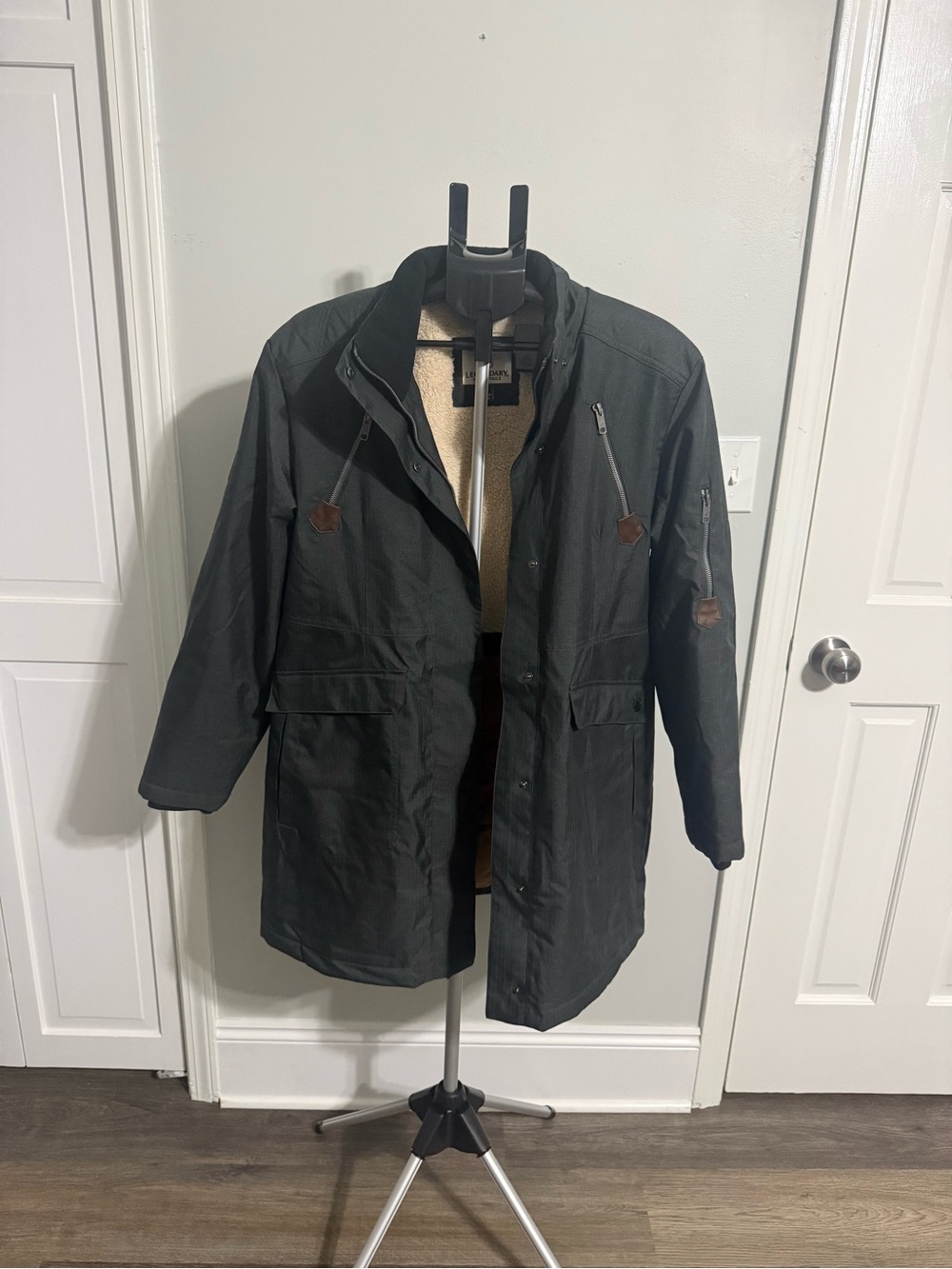 Legendary Whitetails Black Field Coat with Sherpa Lining and Hood